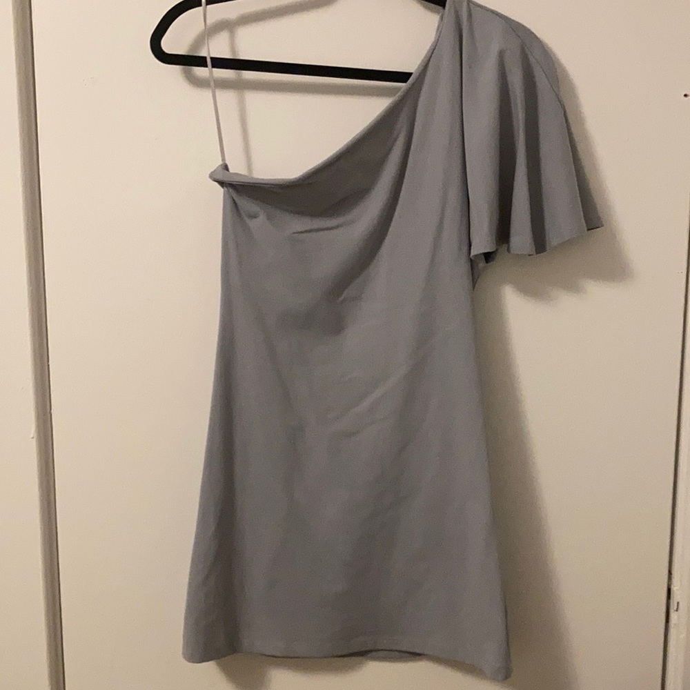 Susana Monaco One Shoulder. Baby Blue Mini Dress. Size Small NWOT